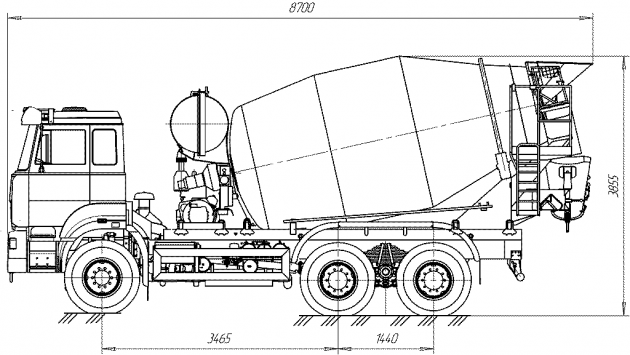 Объем автобетономешалки 7 м3, на базе шасси КамАЗа-4310