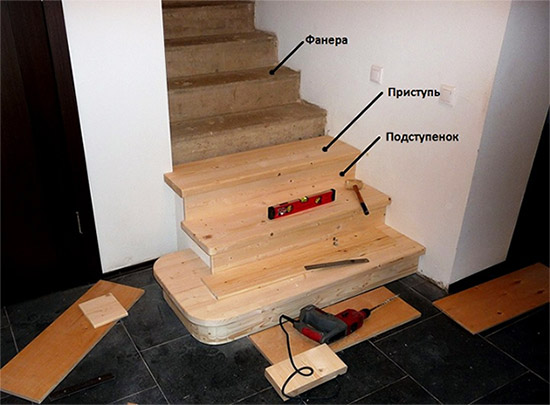 Облицовка лестниц древесиной