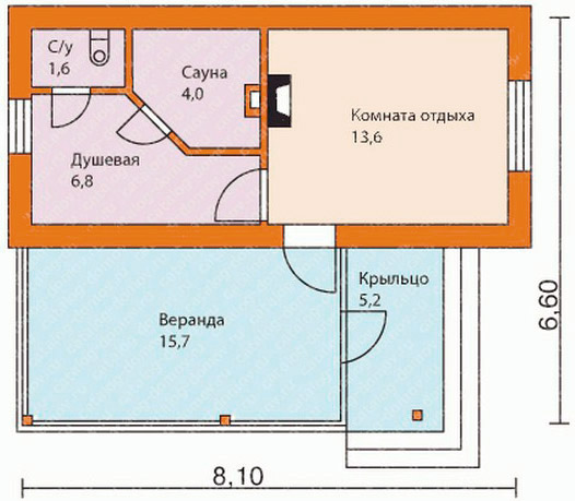 Баня с террасой