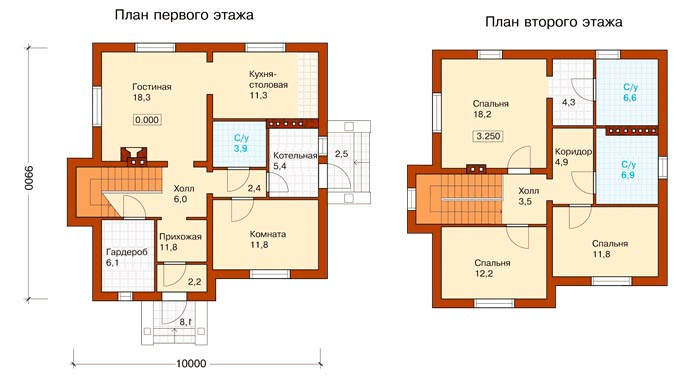 План частного дома 10х10