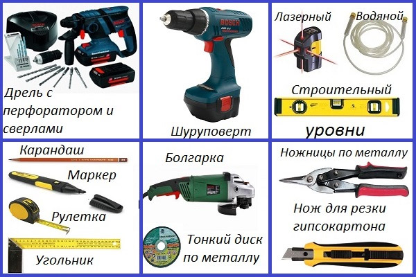 Инструменты для работы с гипсокартоном