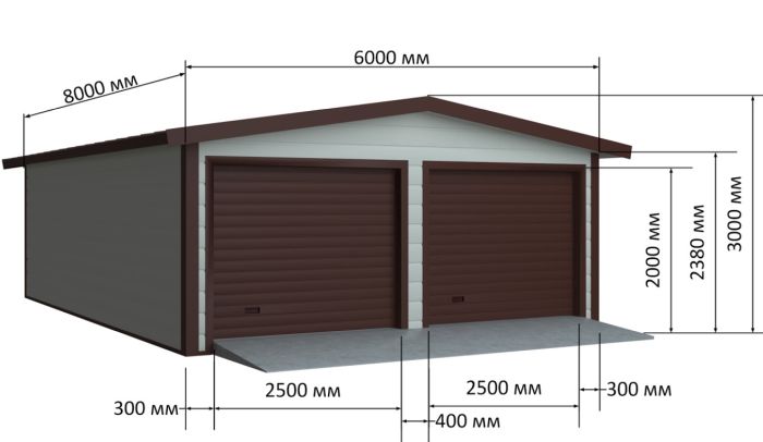 гараж из сэндвич панелей готовый на два автомобиля